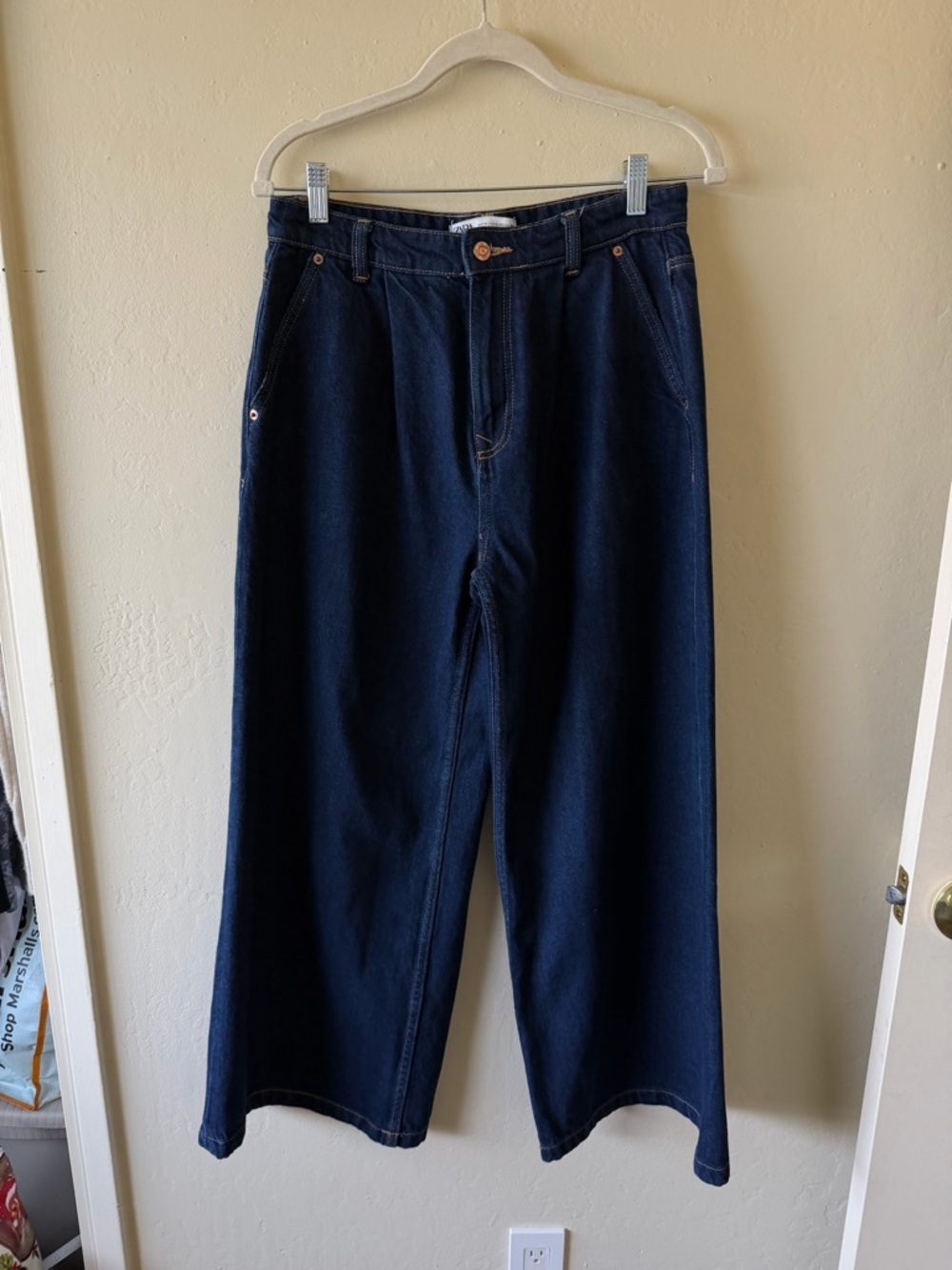 Zara Navy Wide-Leg Women's Jeans size 4